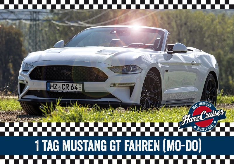 Gutschein: 1 Tag Mustang GT Cabrio fahren (Mo-Do) 